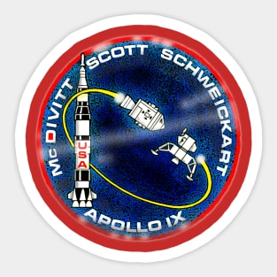 apollo 9 mission "patch" artwork Sticker